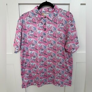 Floral Pink Polo Golf Shirt